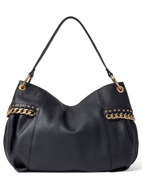 NORA Sac bandouli&egrave;re en cuir avec cha&icirc;ne noir - Sacs pour Femme