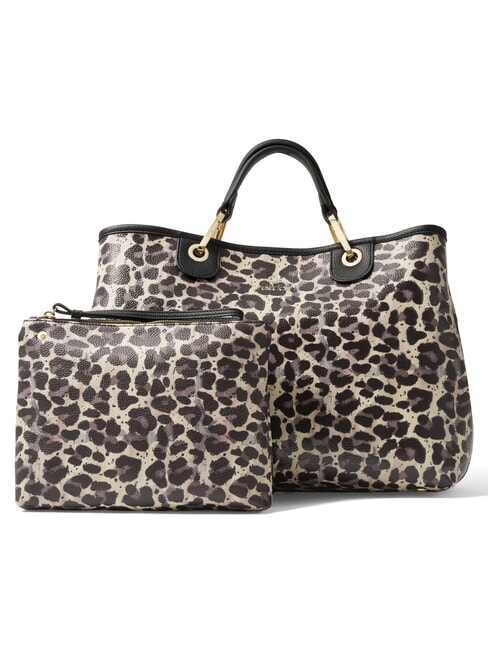 BETH SPECIAL Grand sac &agrave; main avec pochette l&eacute;opard - Sacs pour Femme