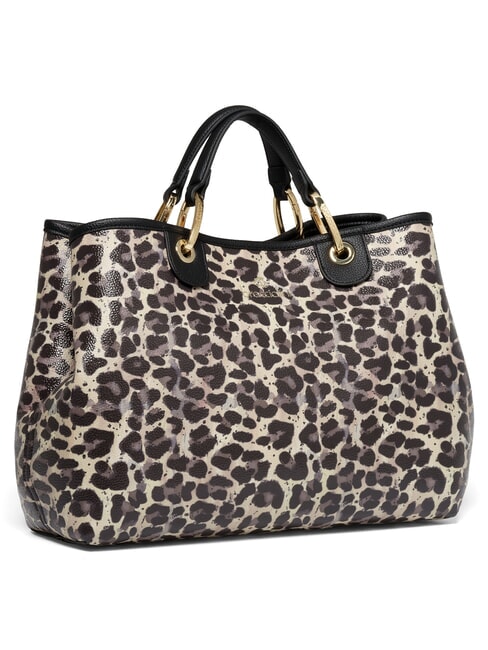 BETH SPECIAL Grand sac &agrave; main avec pochette l&eacute;opard - Sacs pour Femme