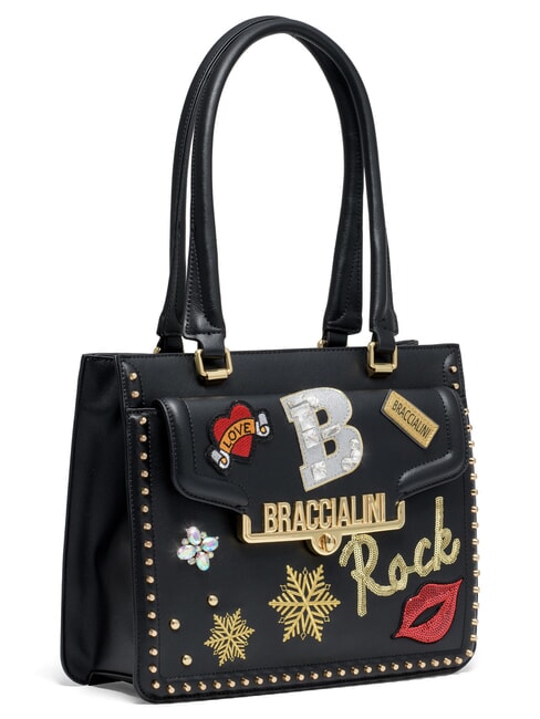 ROCK sac bandouli&egrave;re &agrave; patch noir - Sacs pour Femme