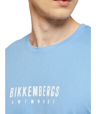 BIKKEMBERGS ICONIC T-shirt en coton, manches courtes azur&eacute; - T-shirt - 3