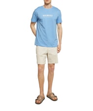 BIKKEMBERGS ICONIC T-shirt en coton, manches courtes azur&eacute; - T-shirt - 4