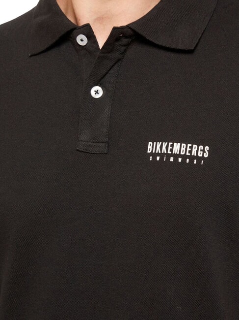 ICONIC Polo en coton, manches courtes noir - chemise polo