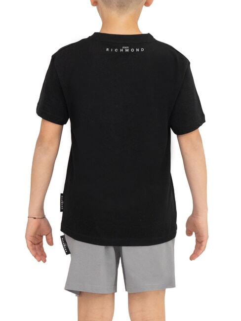 RUNDAVO T-shirt + short Noir argent - Surv&ecirc;tements pour enfants