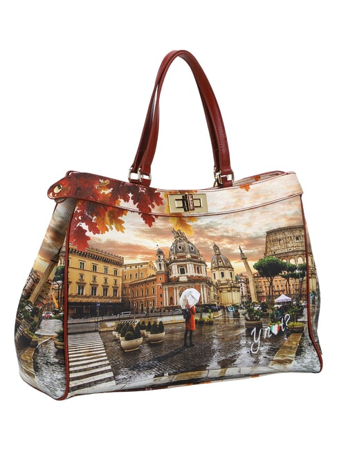 YESBAG Sac bandouli&egrave;re XL Rome sous la pluie - Sacs pour Femme