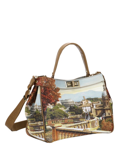 YESBAG Sac &agrave; main L, avec bandouli&egrave;re Paysage de Rome - Sacs pour Femme