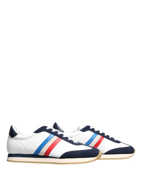 ROME Baskets en cuir blanc bleu France - Chaussures Homme