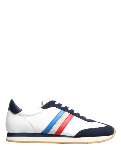 ROME Baskets en cuir blanc bleu France - Chaussures Homme