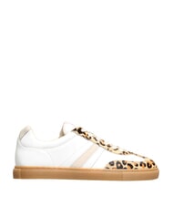 SERAFINI COURT Baskets en cuir l&eacute;opard blanc au lait - Chaussures Femme - 6