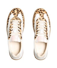 SERAFINI COURT Baskets en cuir l&eacute;opard blanc au lait - Chaussures Femme - 3