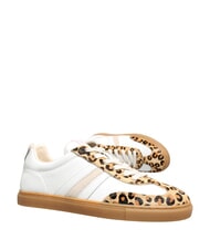 SERAFINI COURT Baskets en cuir l&eacute;opard blanc au lait - Chaussures Femme - 4