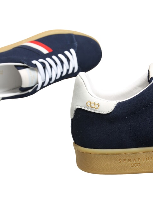 MC ENROE Baskets en cuir bleu blanc rouge - Chaussures Homme