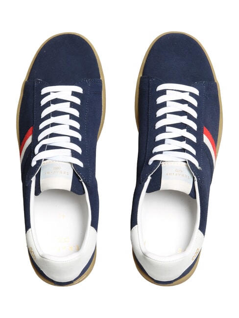 MC ENROE Baskets en cuir bleu blanc rouge - Chaussures Homme