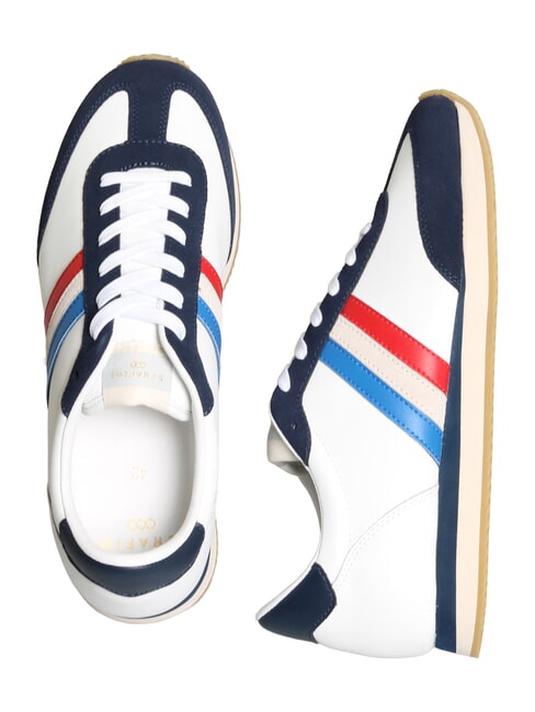 ROME Baskets en cuir blanc bleu France - Chaussures Homme