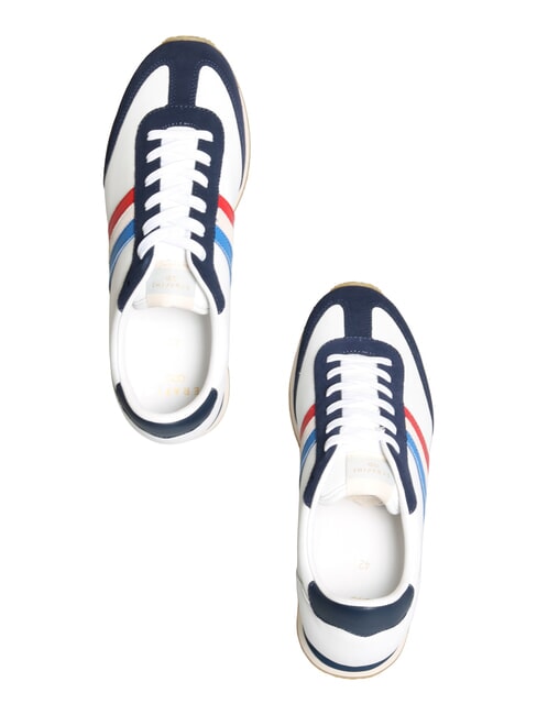 ROME Baskets en cuir blanc bleu France - Chaussures Homme