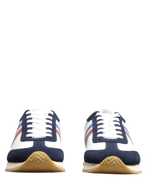 ROME Baskets en cuir blanc bleu France - Chaussures Homme