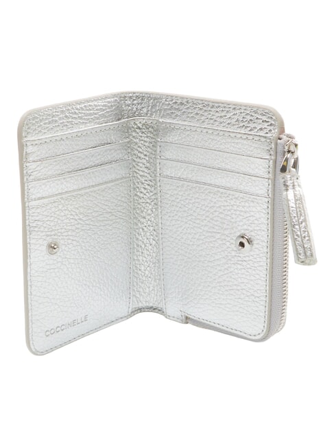 TASSEL Portefeuille en cuir grain&eacute; ARGENT - Portefeuilles Femme