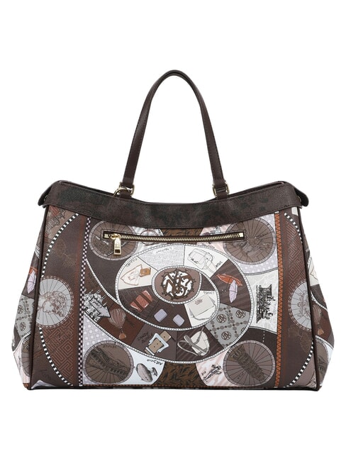 FASHIONOPOLY Sac &agrave; main avec bandouli&egrave;re chocolat - Sacs pour Femme