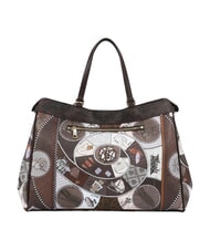 YNOT FASHIONOPOLY Sac &agrave; main avec bandouli&egrave;re chocolat - Sacs pour Femme - 3