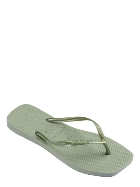 SLIM SQUARE Tongs &agrave; bout carr&eacute; vert fum&eacute;e - Chaussures Femme