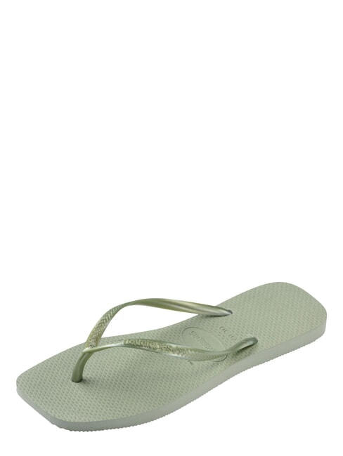 SLIM SQUARE Tongs &agrave; bout carr&eacute; vert fum&eacute;e - Chaussures Femme
