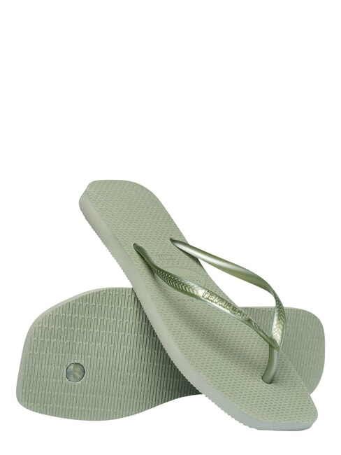 SLIM SQUARE Tongs &agrave; bout carr&eacute; vert fum&eacute;e - Chaussures Femme