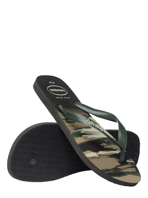 tongs TOP CAMU olive noire/verte - Chaussures unisexe