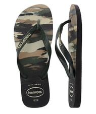 HAVAIANAS tongs TOP CAMU olive noire/verte - Chaussures unisexe - 5