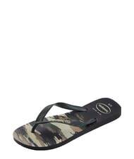 HAVAIANAS tongs TOP CAMU olive noire/verte - Chaussures unisexe - 6