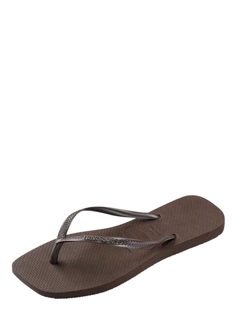 SLIM SQUARE Tongs &agrave; bout carr&eacute; fr&egrave;re sombre - Chaussures Femme