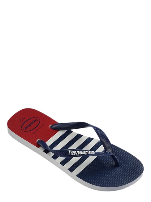 tongs TOP NAUTIQUE blanc/bleu marine/rouge apache - Chaussures Homme