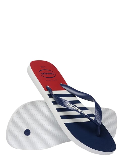 tongs TOP NAUTIQUE blanc/bleu marine/rouge apache - Chaussures Homme