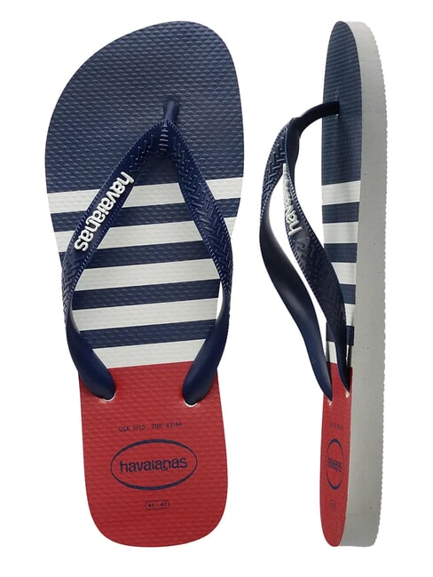tongs TOP NAUTIQUE blanc/bleu marine/rouge apache - Chaussures Homme