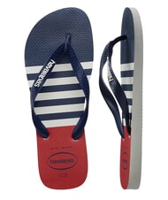 HAVAIANAS tongs TOP NAUTIQUE blanc/bleu marine/rouge apache - Chaussures Homme - 5