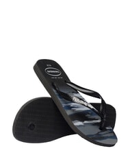 HAVAIANAS tongs TOP CAMU NOIR / BLANC - Chaussures unisexe - 5