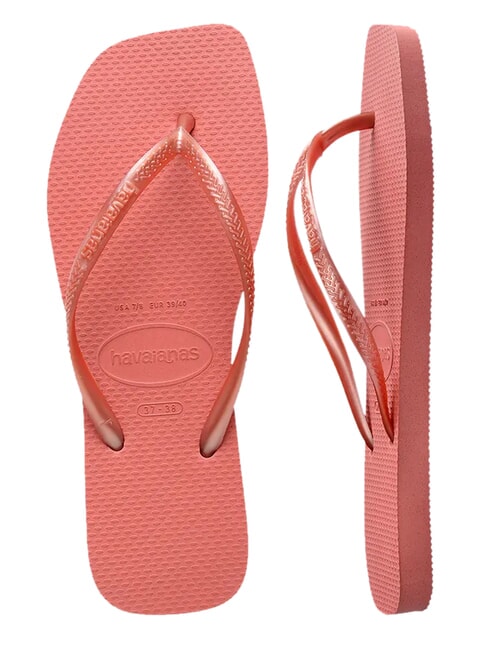 SLIM SQUARE Tongs &agrave; bout carr&eacute; argile du canyon - Chaussures Femme
