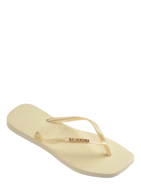 SQUARE LOGO Tongs cr&egrave;me au beurre - Chaussures Femme