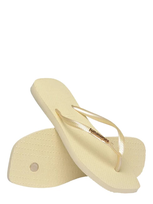 SQUARE LOGO Tongs cr&egrave;me au beurre - Chaussures Femme