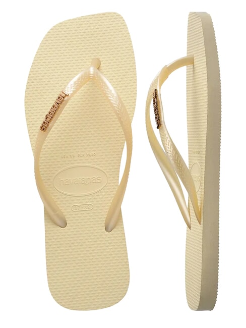 SQUARE LOGO Tongs cr&egrave;me au beurre - Chaussures Femme