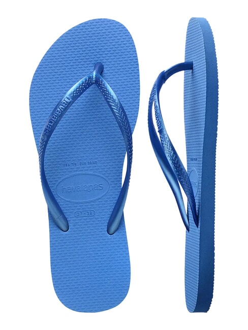 Tongs HAVAINAS SLIM bleu brillant - Chaussures Femme