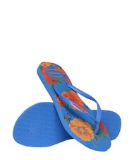 HAVAIANAS SLIM SUMMER BLISS Tongs bleu brillant - Chaussures Femme - 4