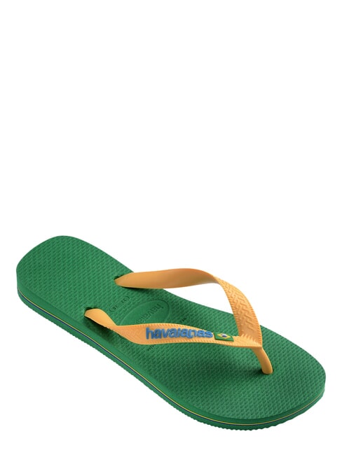 BRASIL LOGO Les tongs pour hommes vert/jaune - Chaussures unisexe