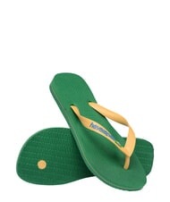 HAVAIANAS BRASIL LOGO Les tongs pour hommes vert/jaune - Chaussures unisexe - 4