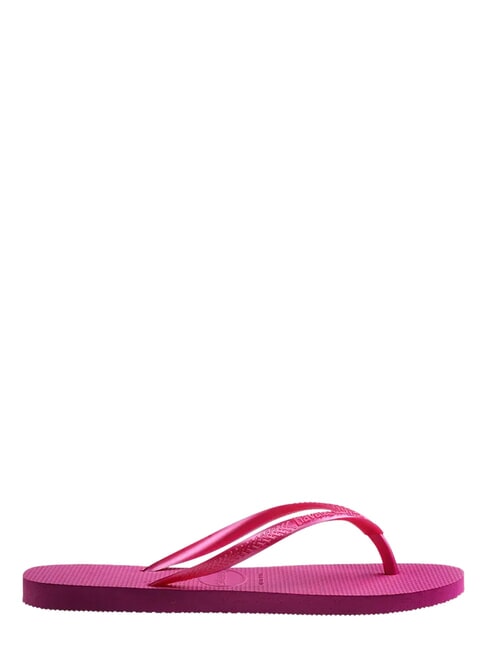 Tongs HAVAINAS SLIM gomme rose m&eacute;tallique - Chaussures Femme