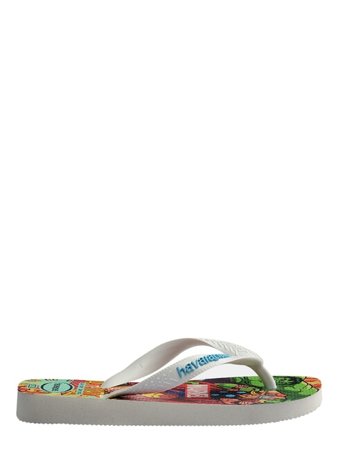TOP MARVEL 2 Tongs BLANC / BLANC / BLEU - Chaussures de b&eacute;b&eacute;