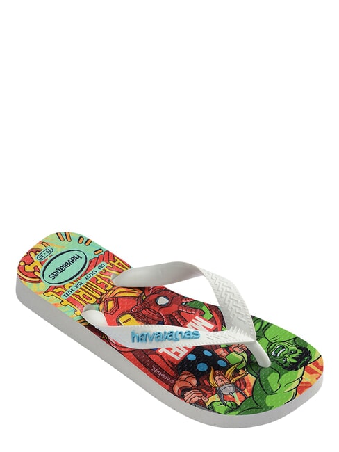 TOP MARVEL 2 Tongs BLANC / BLANC / BLEU - Chaussures de b&eacute;b&eacute;