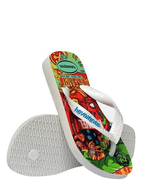 TOP MARVEL 2 Tongs BLANC / BLANC / BLEU - Chaussures de b&eacute;b&eacute;