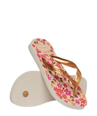 HAVAIANAS FLORES Tongs beige/dor&eacute; - Chaussures de b&eacute;b&eacute; - 4
