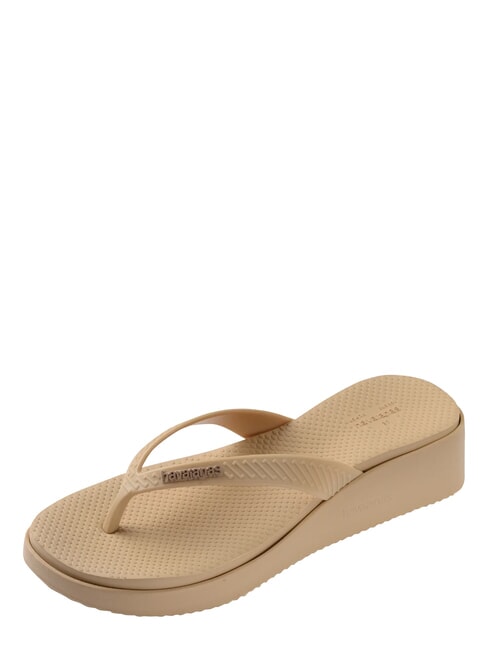 HIGH PLATFORM Tongs d'or - Chaussures Femme