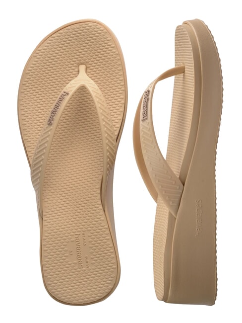 HIGH PLATFORM Tongs d'or - Chaussures Femme